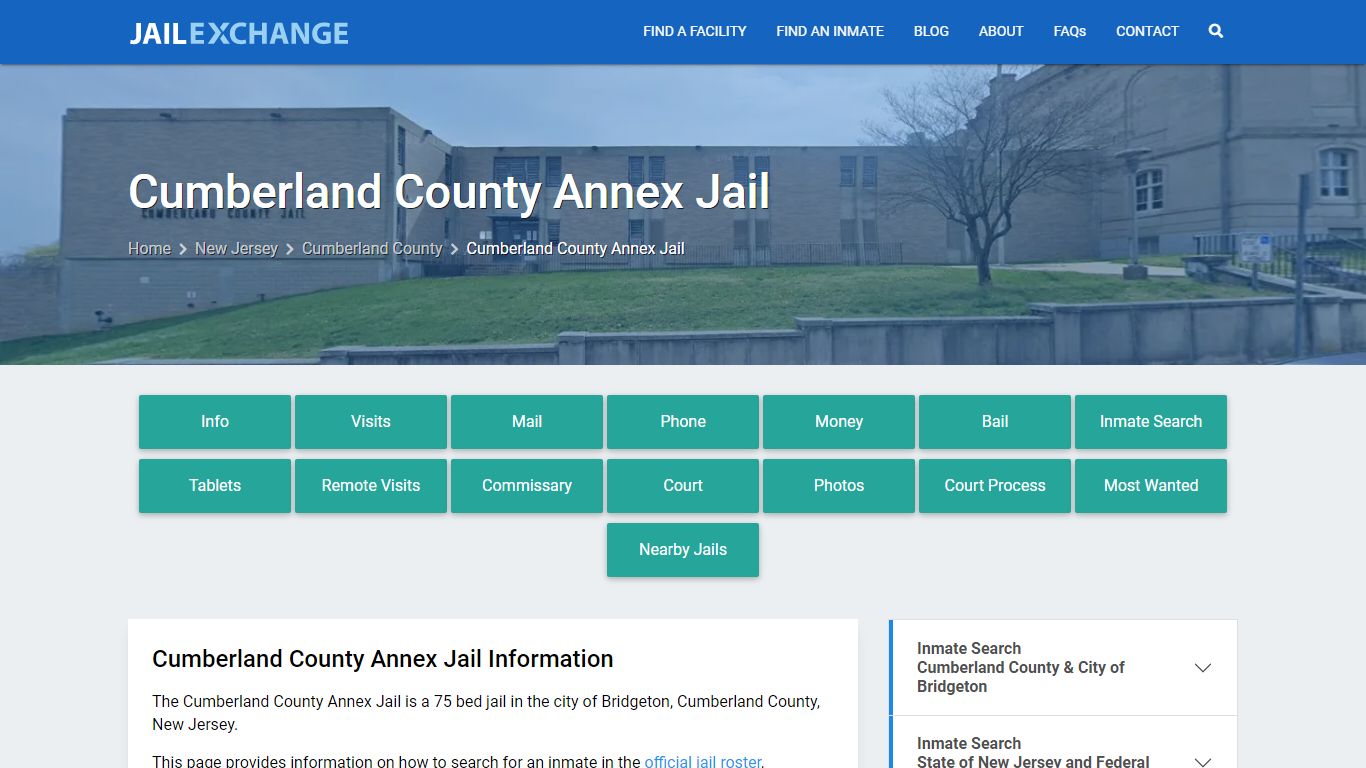 Cumberland County Annex Jail, NJ Inmate Search, Information
